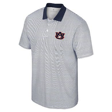 Men's Colosseum White/Navy Auburn Tigers Print Stripe Polo