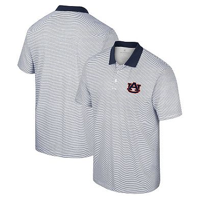 Men's Colosseum White/Navy Auburn Tigers Print Stripe Polo