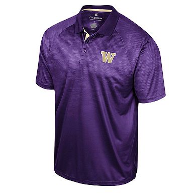 Men's Colosseum Purple Washington Huskies Honeycomb Raglan Polo