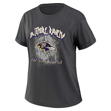 Women's WEAR by Erin Andrews Charcoal Baltimore Ravens Boyfriend T-Shirt