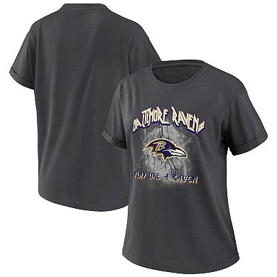 Women's WEAR by Erin Andrews Charcoal Baltimore Ravens Boyfriend T-Shirt