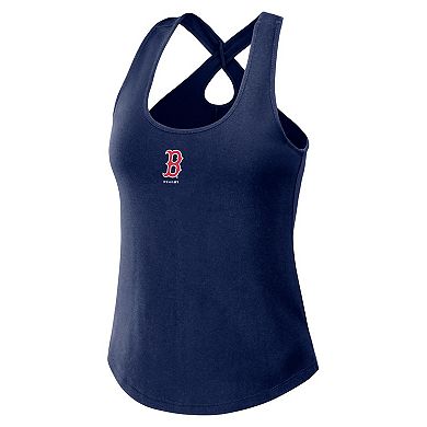 Women's WEAR by Erin Andrews Navy Boston Red Sox Cross Back Tank Top