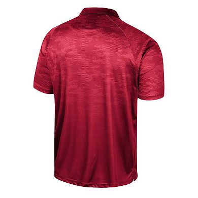 Men's Colosseum Crimson Washington State Cougars Honeycomb Raglan Polo