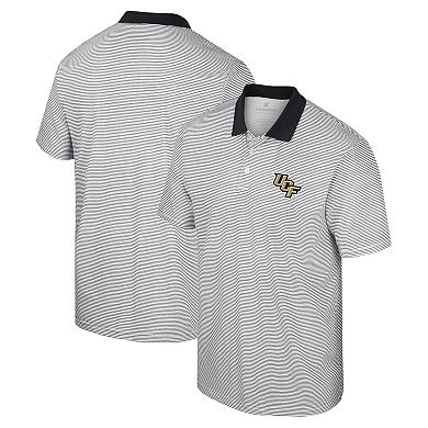 Men's Colosseum White/Black UCF Knights Print Stripe Polo