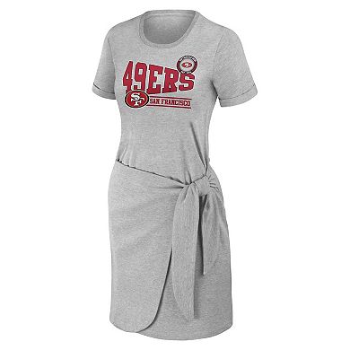 Women's WEAR by Erin Andrews Heather Gray San Francisco 49ers  Knotted T-Shirt Dress