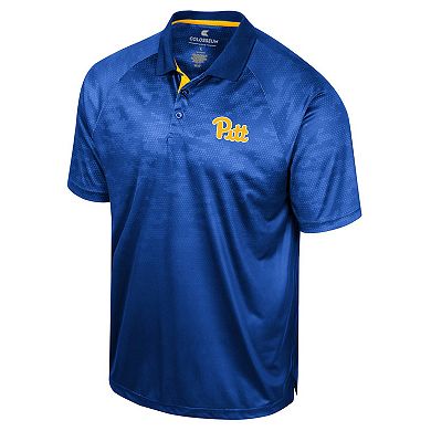 Men's Colosseum Royal Pitt Panthers Honeycomb Raglan Polo