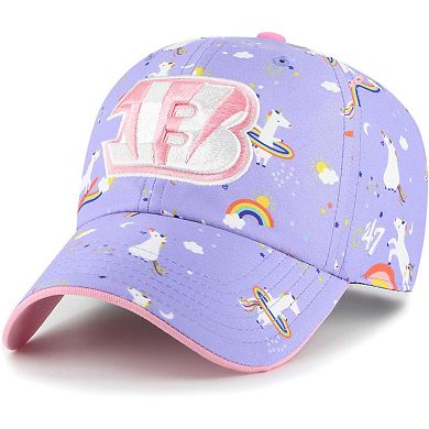 Girls Preschool '47  Lavender Cincinnati Bengals Unicorn Clean Up Adjustable Hat