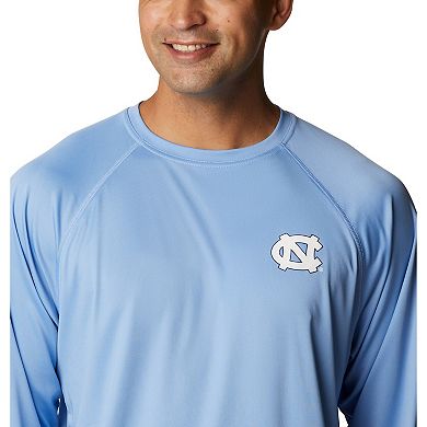 Men's Columbia Carolina Blue North Carolina Tar Heels Terminal Tackle Omni-Shade Raglan Long Sleeve T-Shirt