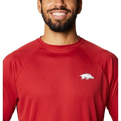 Men's Columbia Cardinal Arkansas Razorbacks Terminal Tackle Omni-Shade Raglan Long Sleeve T-Shirt