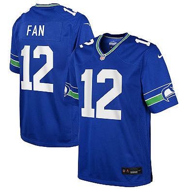 Youth Nike 12th Fan Royal Seattle Seahawks Throwback Player Game Jersey