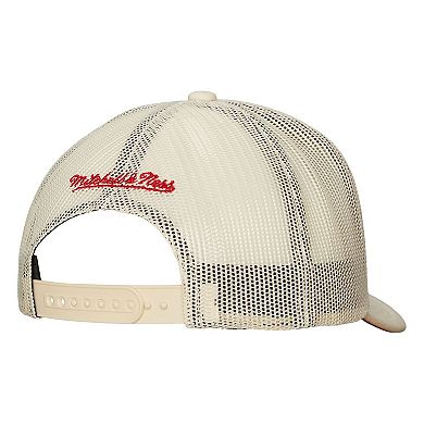 Men's Mitchell & Ness Cream Boston Red Sox Cooperstown Collection Evergreen Adjustable Trucker Hat