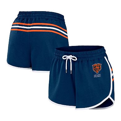 Women's WEAR by Erin Andrews Navy Chicago Bears Hem Shorts