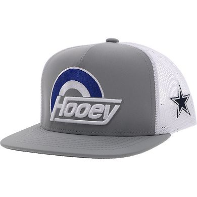 Youth HOOey  Silver/White Dallas Cowboys Logo Trucker Snapback Hat