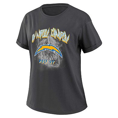 Women's WEAR by Erin Andrews Charcoal Los Angeles Chargers Boyfriend T-Shirt