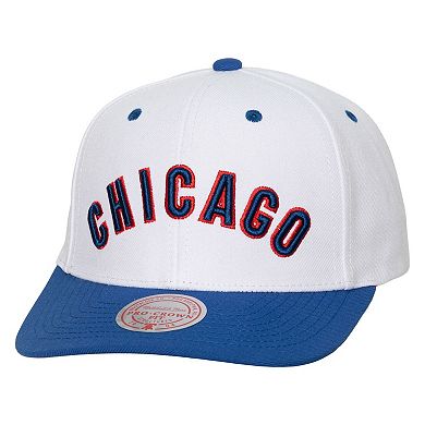 Men's Mitchell & Ness White Chicago Cubs Cooperstown Collection Pro Crown Snapback Hat