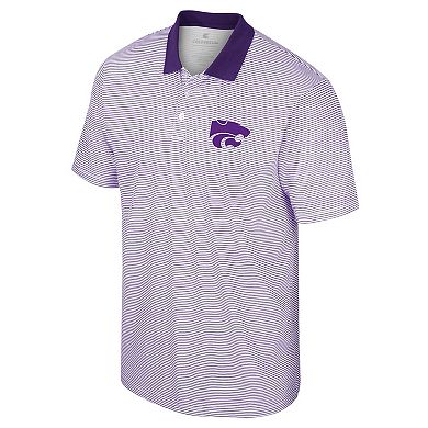 Men's Colosseum White/Purple Kansas State Wildcats Print Stripe Polo