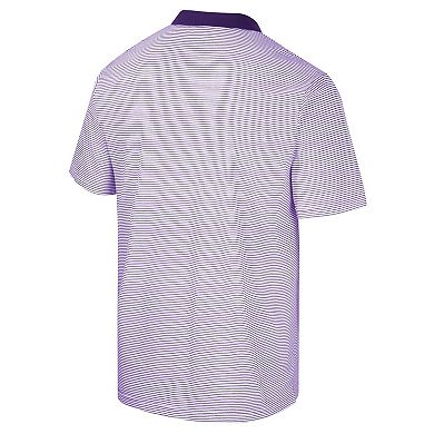 Men's Colosseum White/Purple Kansas State Wildcats Print Stripe Polo