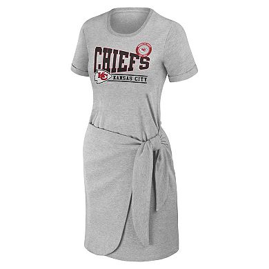 Women's WEAR by Erin Andrews Heather Gray Kansas City Chiefs  Knotted T-Shirt Dress