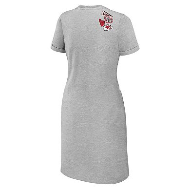 Women's WEAR by Erin Andrews Heather Gray Kansas City Chiefs  Knotted T-Shirt Dress