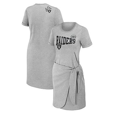 Women's WEAR by Erin Andrews Heather Gray Las Vegas Raiders  Knotted T-Shirt Dress