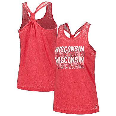 Women's League Collegiate Wear Red Wisconsin Badgers Stacked Name Racerback Tank Top