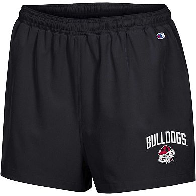Women's Champion Black Georgia Bulldogs Football Fan High Waist Shorts