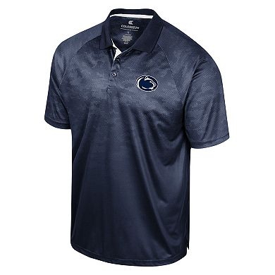 Men's Colosseum Navy Penn State Nittany Lions Honeycomb Raglan Polo