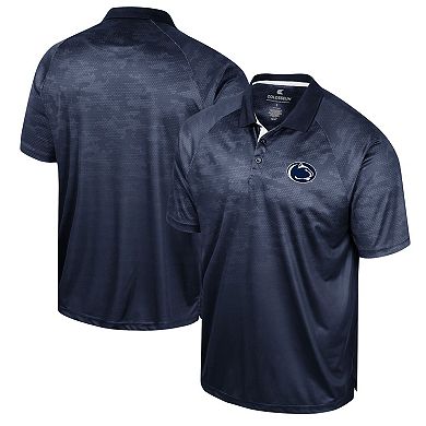 Men's Colosseum Navy Penn State Nittany Lions Honeycomb Raglan Polo