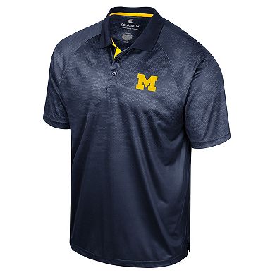 Men's Colosseum Navy Michigan Wolverines Honeycomb Raglan Polo