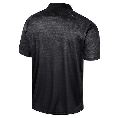 Men's Colosseum Black Army Black Knights Honeycomb Raglan Polo