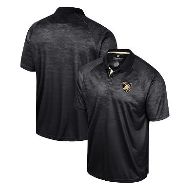 Men's Colosseum Black Army Black Knights Honeycomb Raglan Polo