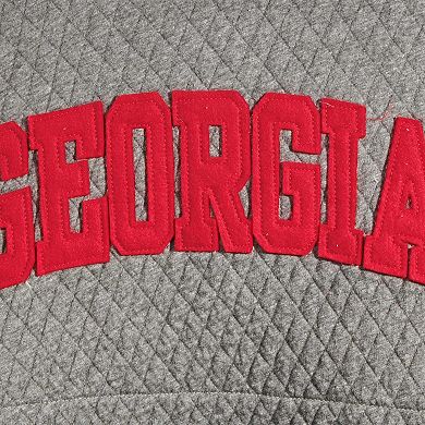 Women's Pressbox Heather Charcoal Georgia Bulldogs Moose Quilted Pullover Sweatshirt