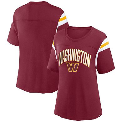 Women's Fanatics Branded Burgundy Washington Commanders Earned Stripes T-Shirt