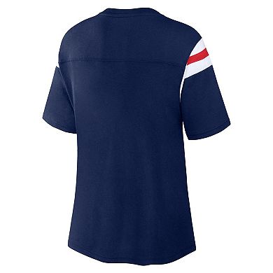 Women's Fanatics Branded Navy New England Patriots Earned Stripes T-Shirt