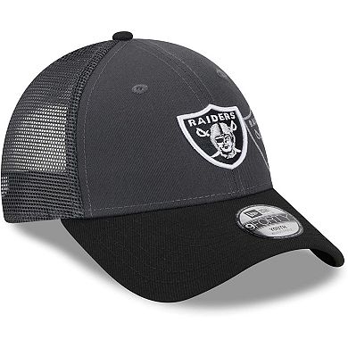 Youth New Era Graphite Las Vegas Raiders Reflect 9FORTY Adjustable Hat