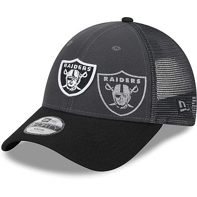 Youth New Era Graphite Las Vegas Raiders Reflect 9FORTY Adjustable Hat