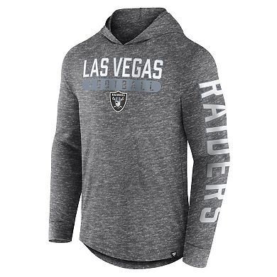 Men's Fanatics Branded Heather Charcoal Las Vegas Raiders Pill Stack Long Sleeve Hoodie T-Shirt