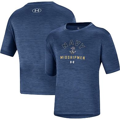 Youth Under Armour Heather Navy Navy Midshipmen Vent Tech Mesh T-Shirt