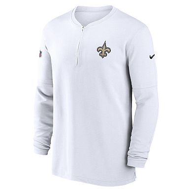 Men's Nike  White New Orleans Saints 2023 Sideline Performance Long Sleeve Quarter-Zip Top