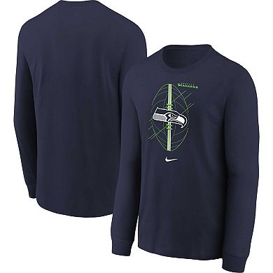 Preschool Nike College Navy Seattle Seahawks Long Sleeve T-Shirt