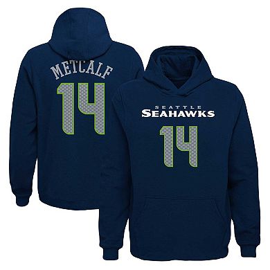 Youth DK Metcalf College Navy Seattle Seahawks Mainliner Player Name & Number Pullover Hoodie