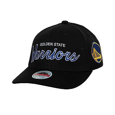 Men's Mitchell & Ness Black Golden State Warriors MVP Team Script 2.0 Stretch-Snapback Hat