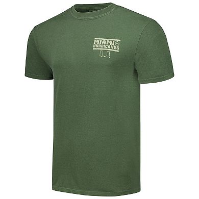 Men's Olive Miami Hurricanes OHT Military Appreciation Comfort Colors T-Shirt