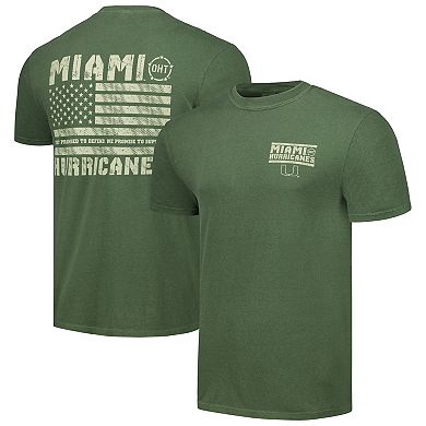 Men's Olive Miami Hurricanes OHT Military Appreciation Comfort Colors T-Shirt