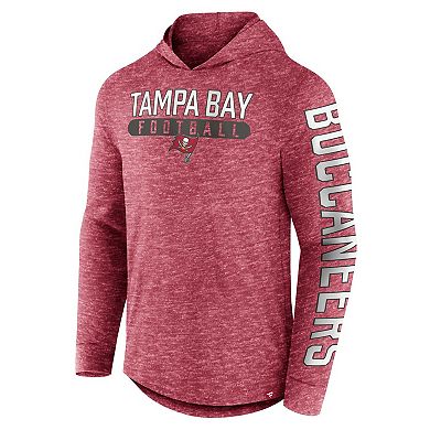 Men's Fanatics Branded Heather Red Tampa Bay Buccaneers Pill Stack Long Sleeve Hoodie T-Shirt
