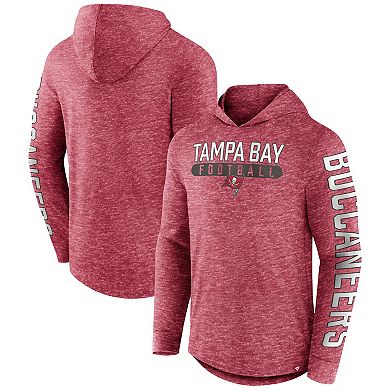 Men's Fanatics Branded Heather Red Tampa Bay Buccaneers Pill Stack Long Sleeve Hoodie T-Shirt