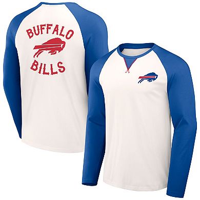 Men's NFL x Darius Rucker Collection by Fanatics Cream/Royal Buffalo Bills Long Sleeve Raglan T-Shirt
