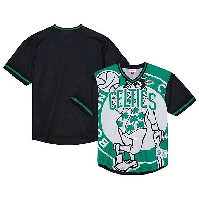 Men's Mitchell & Ness  Kelly Green Boston Celtics Jumbotron 3.0 Mesh V-Neck T-Shirt