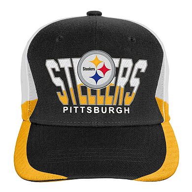 Youth Mitchell & Ness Black Pittsburgh Steelers Retrodome Precurved Adjustable Hat