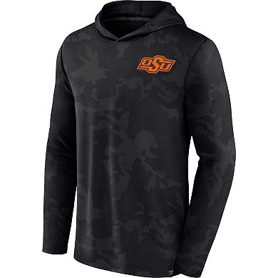 Men's Fanatics Branded  Black Oklahoma State Cowboys Camo Hoodie Long Sleeve T-Shirt